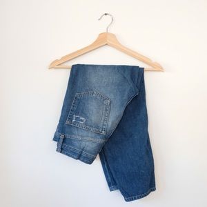 Topshop Distressed Ripped Cropped Jeans